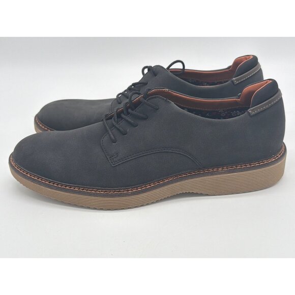 Madden Mens Ortholite Black Lace-Up Shoes Size 9 With Brown Sole